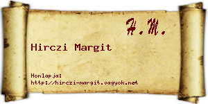Hirczi Margit névjegykártya